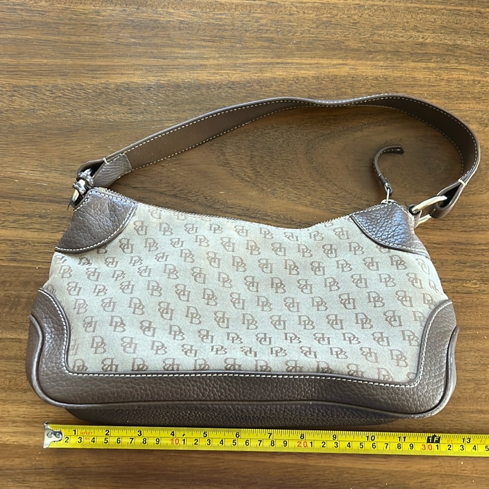 Dooney and Bourke mocha brown canvas and leather purse